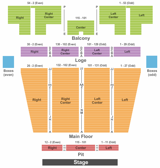 Stranahan Theater Wicked Seating Chart